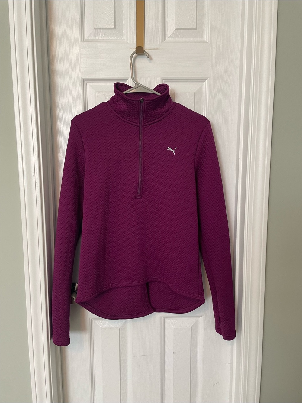 PUMA Women's WarmCELL Chevron Quilted Quarter-Zip Pullover